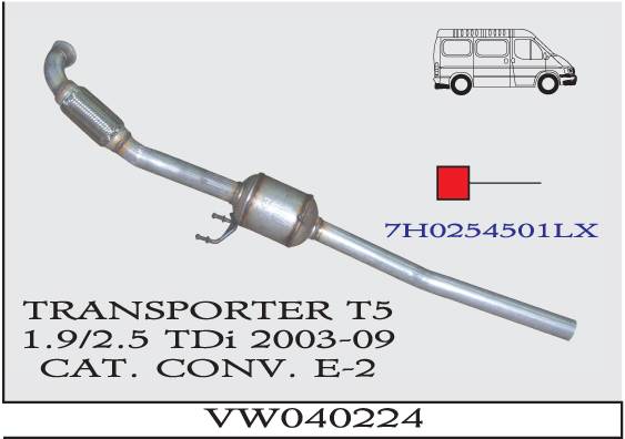VOLKSWAGEN TRANSPORTER T4 1.9/2.5 TD EURO 2 Katalizör